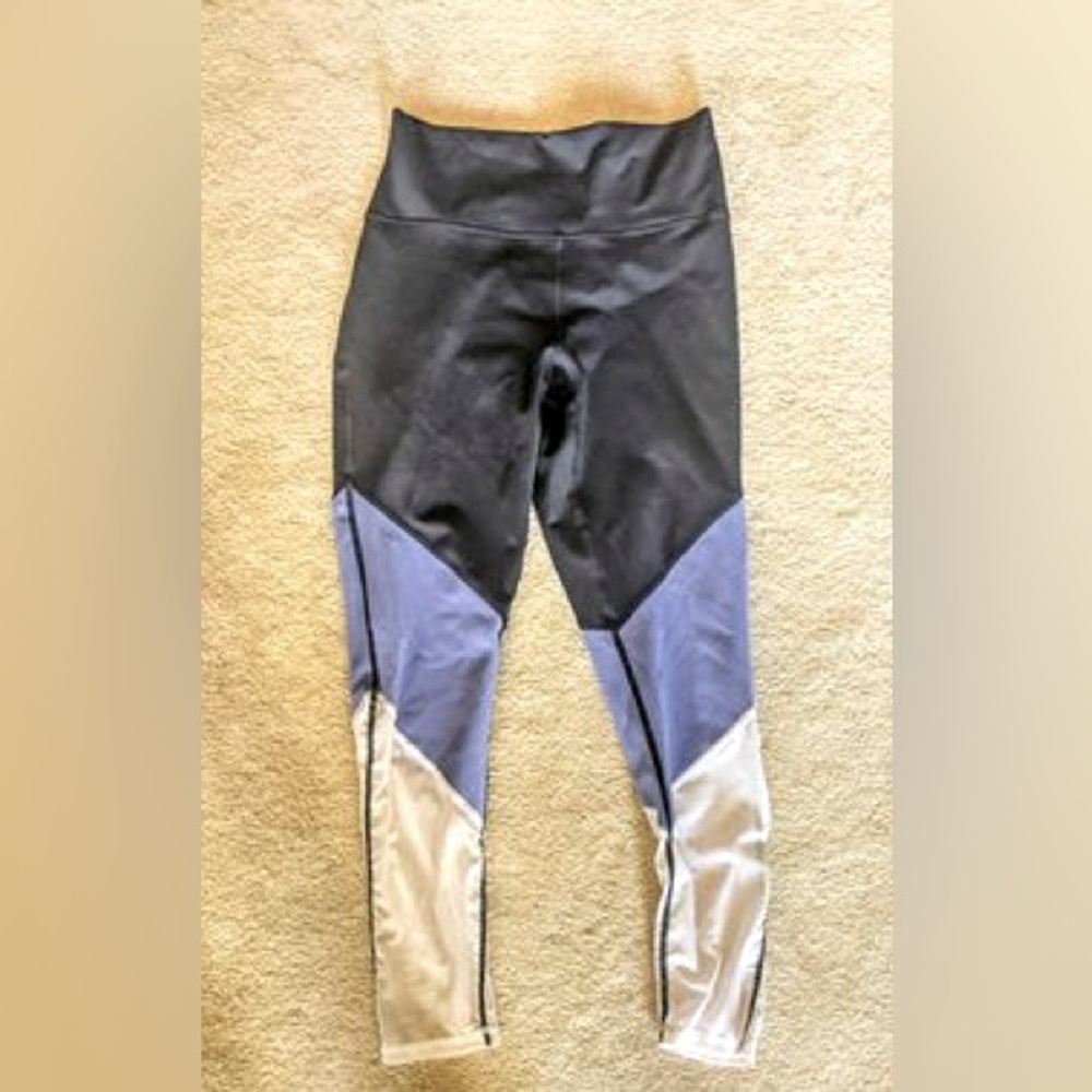- Fabletics Powerhold Navy, Blue & White Mesh Leggings Size Small